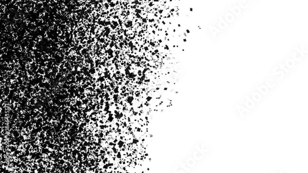 Fototapeta Stipple pattern, dotted geometric background. Stippling, dotwork drawing, shading using dots. Pixel disintegration, random halftone effect. White noise grainy texture.
