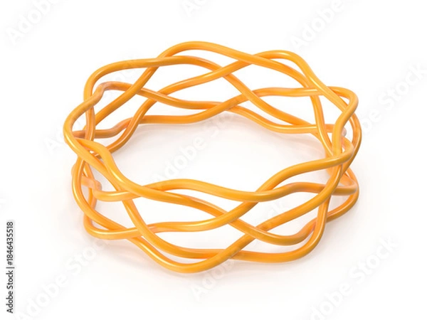 Obraz Intertwined Orange Wavy 3D Ring