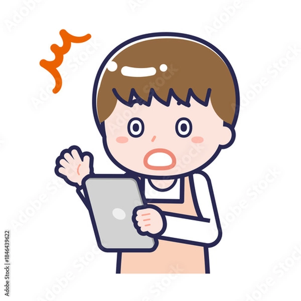 Obraz タブレットを使う「保育士」の男性