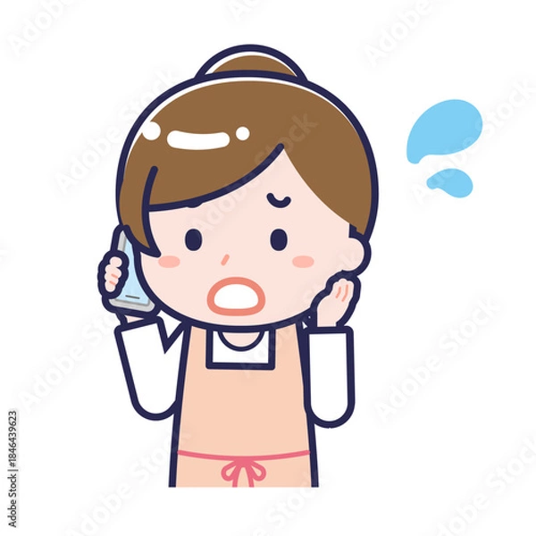 Obraz スマートフォンを使う「保育士」の女性