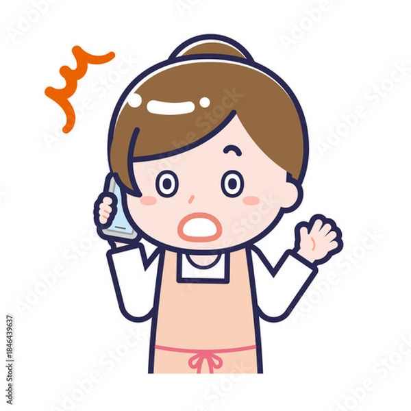 Obraz スマートフォンを使う「保育士」の女性