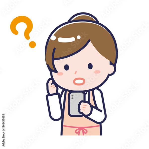 Obraz スマートフォンを使う「保育士」の女性