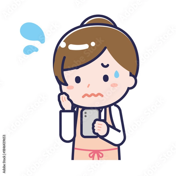 Obraz スマートフォンを使う「保育士」の女性