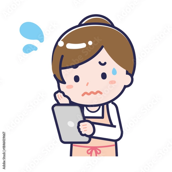 Obraz タブレットを使う「保育士」の女性