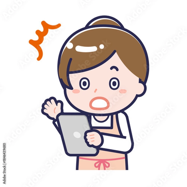 Obraz タブレットを使う「保育士」の女性