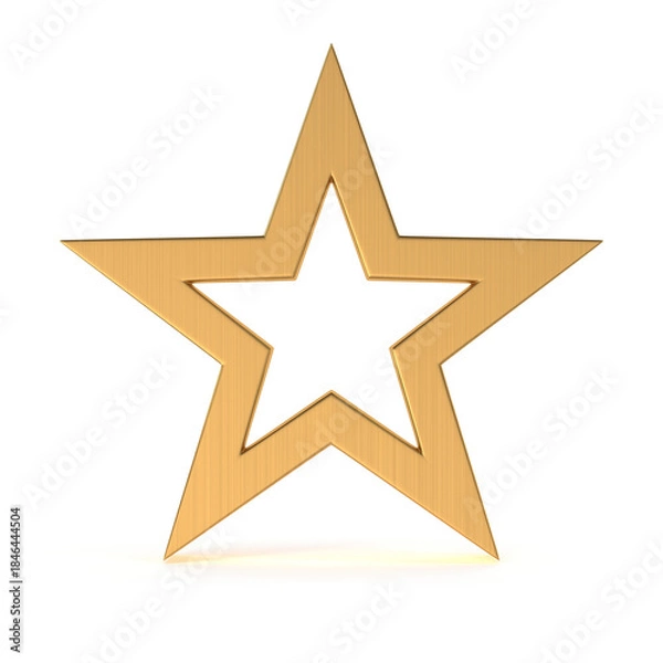 Obraz Shiny Golden Outlined Star 3D Render