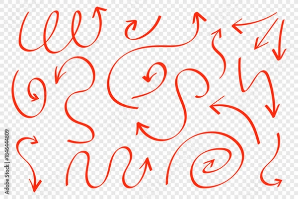 Obraz Hand drawn arrows set. Vector illustration