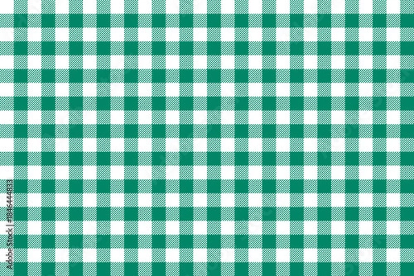 Obraz green and white checkered pattern. Green gingham plaid seamless pattern