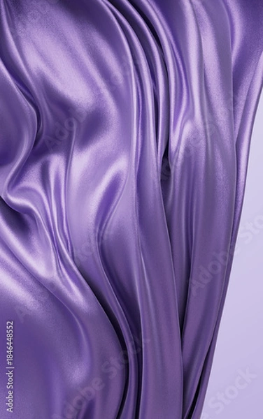 Fototapeta Flowing purple wave cloth background, 3d rendering.