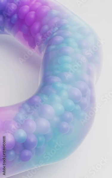 Fototapeta Abstract colorful sweet candies ring, 3d rendering.