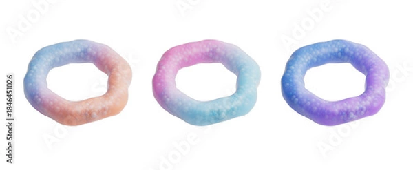 Fototapeta Abstract colorful sweet candies ring, 3d rendering.