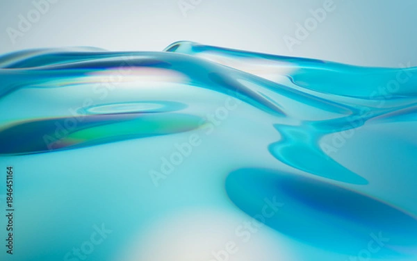 Fototapeta Flowing transparent cloth background, 3d rendering.