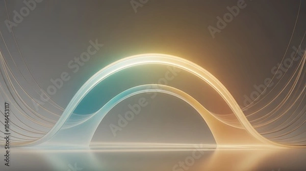 Obraz Vibrant glowing arc with dynamic light trails in modern space