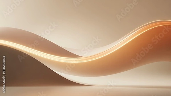 Obraz Elegant glowing wave design in warm beige tones for modern decor