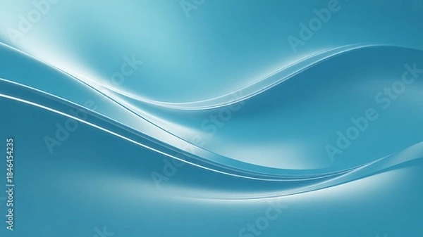 Obraz Modern blue wave design with smooth lines and gradient background