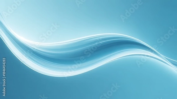 Obraz Elegant blue wave design with smooth gradient background
