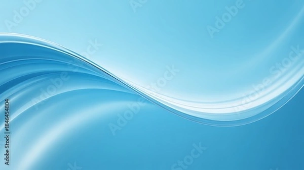 Obraz Modern blue wave design with smooth curves and gradient background