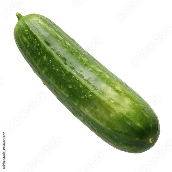 Fototapeta Crisp Cucumber: A refreshing and vibrant cucumber rests, showcasing its natural form and potential.