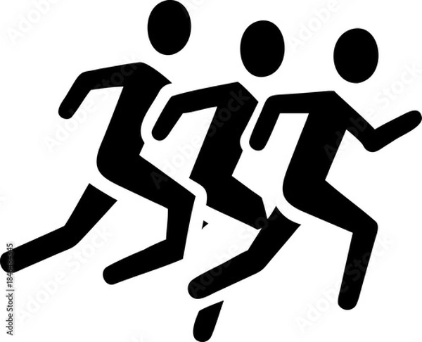 Fototapeta running silhouettes vector