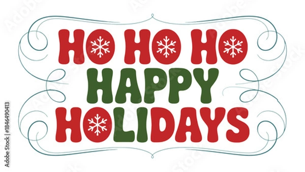 Obraz Festive Ho Ho Ho Happy Holidays Greeting