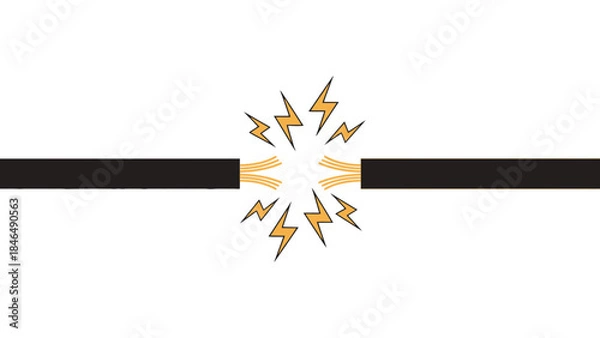 Obraz Electricity surges through broken wire