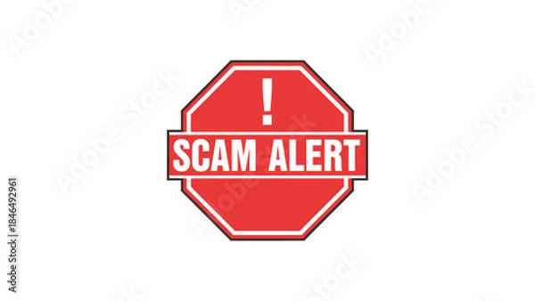 Obraz Scam alert sign with exclamation mark