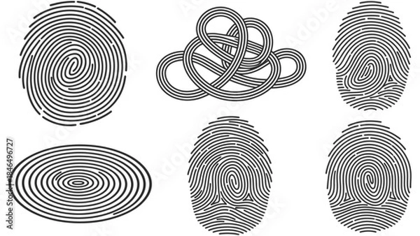 Obraz Unique fingerprint patterns for identification purposes