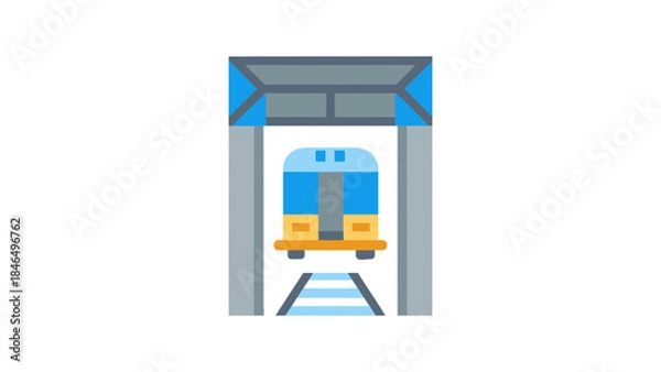 Obraz Modern train arriving at station platform