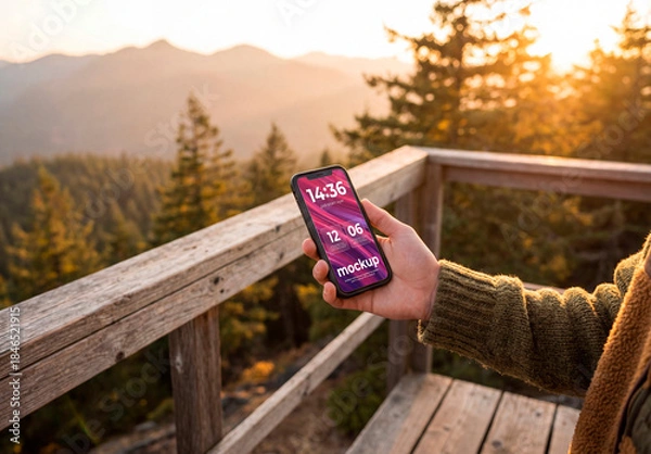 Obraz Phone navigation mockup in nature