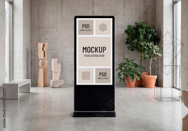 Obraz Digital kiosk mockup in gallery space