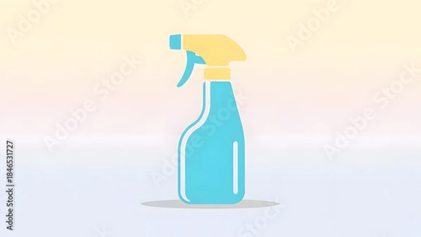 Obraz Blue Spray Bottle with Yellow Trigger.