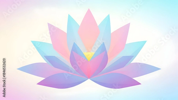 Obraz Pastel Colored Lotus Flower Illustration Design.