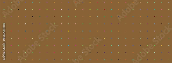 Fototapeta Seamless vector illustration of a vintage abstract background design featuring yellow and brown water drops and polka dot circle patterns on a textured paper backdrop fabric