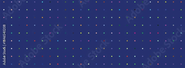 Fototapeta Abstract blue background with numbers and dots featuring a winter Christmas pattern of stars and snowflakes for a holiday celebration vector illustration