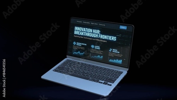Obraz 3D Laptop Screen Mockup Showcase
