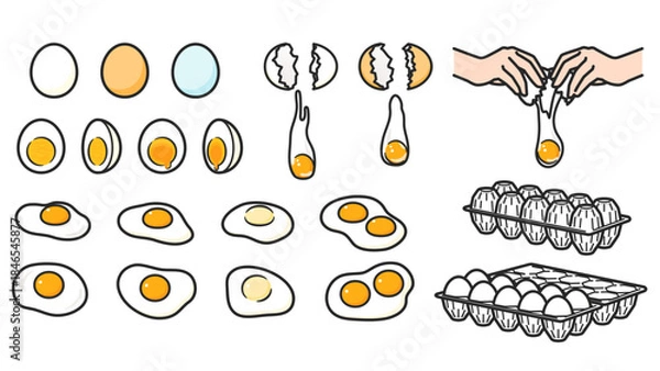 Obraz たまごのイラストセット・バリエーション