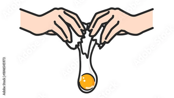 Obraz 卵を両手で割る動作