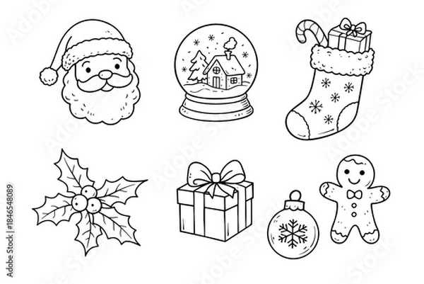 Obraz set of christmas elements