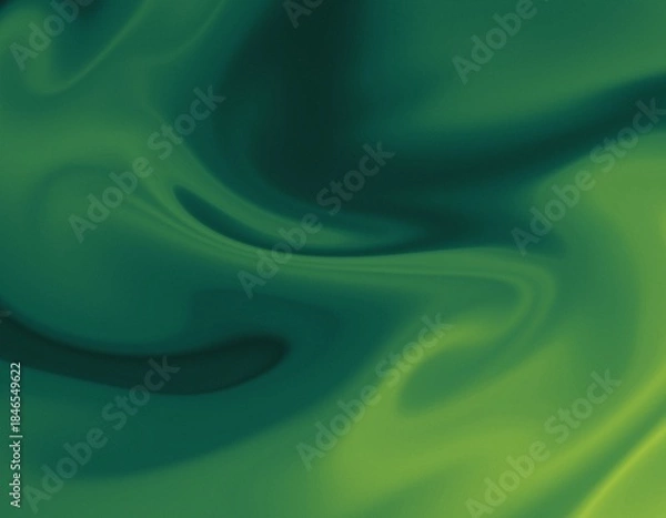 Fototapeta Abstract Green Gradient Fluid Background with Smooth Flowing Waves