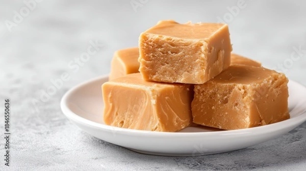 Obraz Caramel fudge pieces on plate