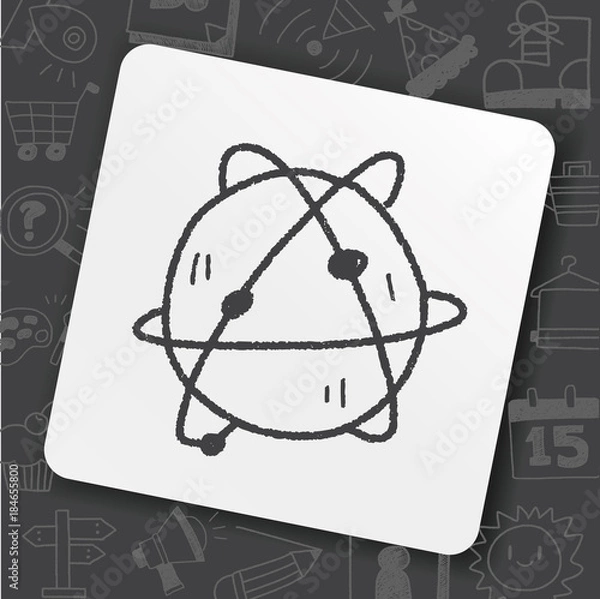 Fototapeta globe doodle