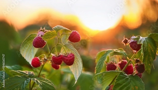 Obraz red poppy flowers with sunset background 