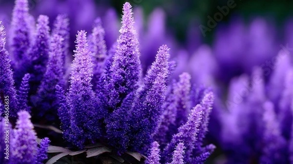 Obraz Purple lavender blooms in garden setting