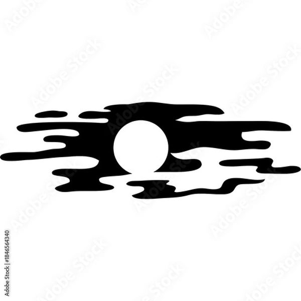 Obraz black and white abstract sun illustration