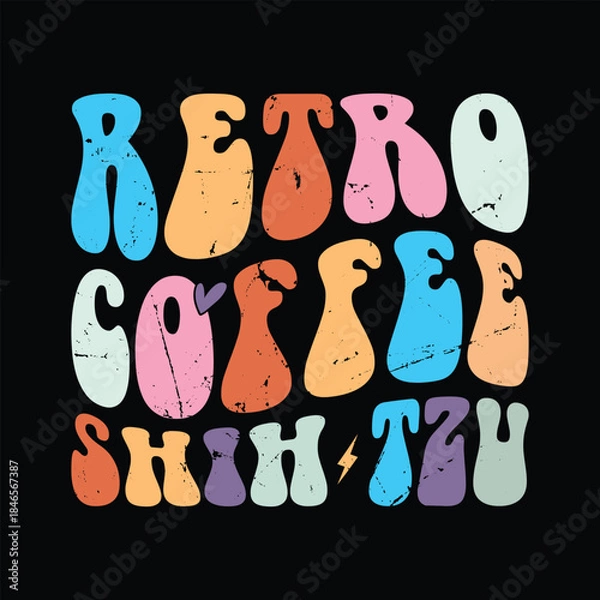 Obraz Retro Coffee Shih Tzu