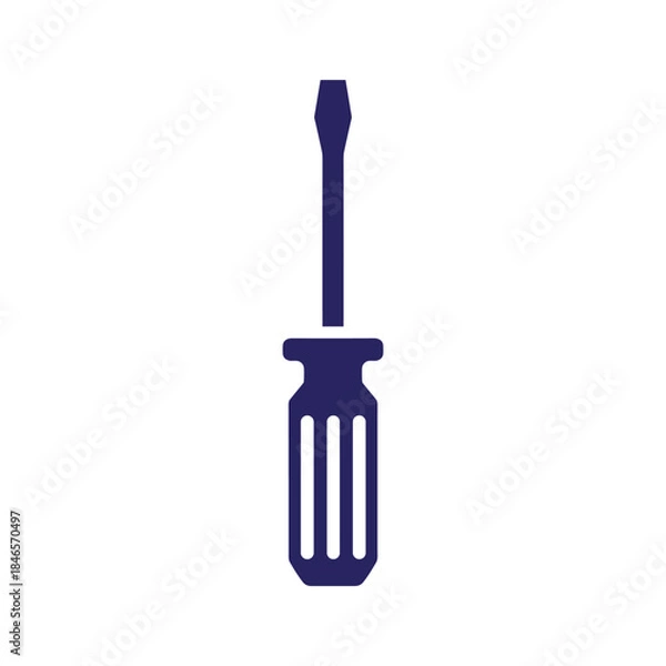 Fototapeta Dark blue screwdriver icon on white background