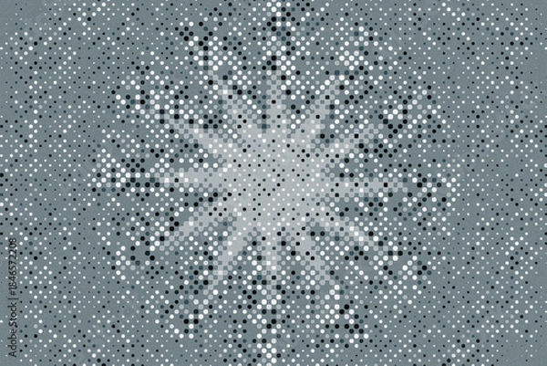 Fototapeta Abstract gray background composed of halftone dot elements forming a subtle patterned surface.