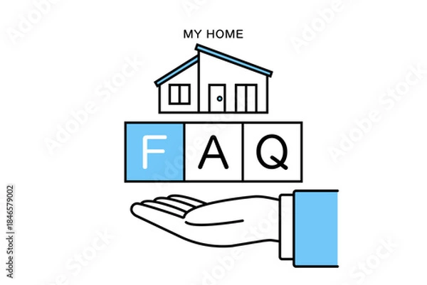 Obraz マイホーム購入や建設の際のよくある質問を提示する際に使えるイラスト素材