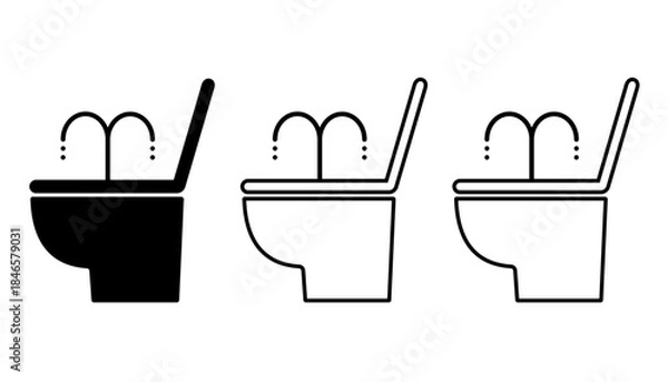 Obraz トイレのウォシュレットをイメージしたアイコンセット