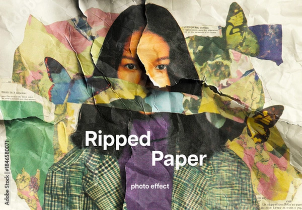 Obraz Ripped Paper Photo Effect Mockup